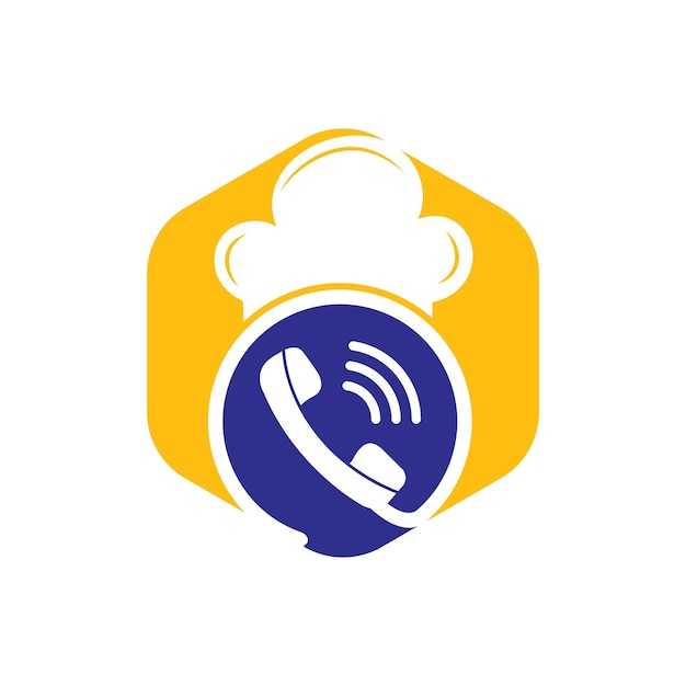 Diseño de logotipo de vector de chef de teléfono