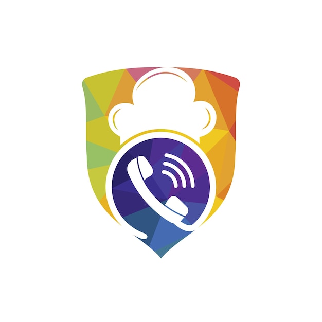 Diseño de logotipo de vector de chef de teléfono