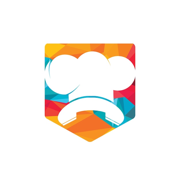 Diseño de logotipo de vector de chef de teléfono