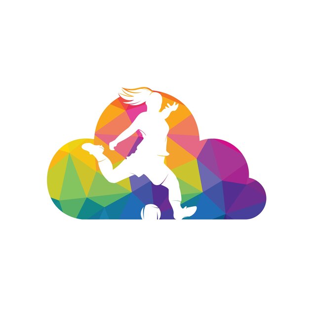 Diseño de logotipo de vector de club de fútbol femenino
