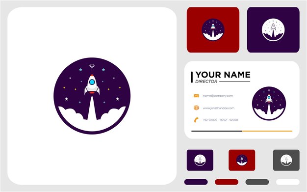 diseño de logotipo de vector de cohete premium