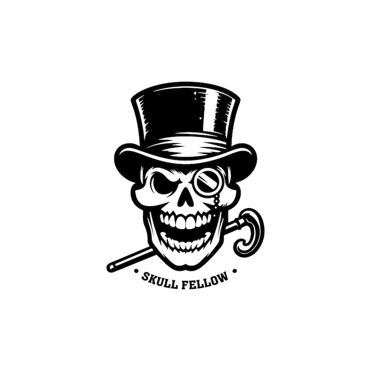 Vector diseño del logotipo del vector del compañero del cráneo
