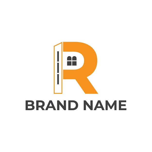 Diseño del logotipo Vector de construcción del logotipo de la letra R