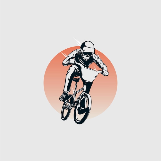 diseño de logotipo de vector de corredor de bmx