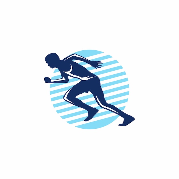 Diseño de logotipo de vector de corredor rápido