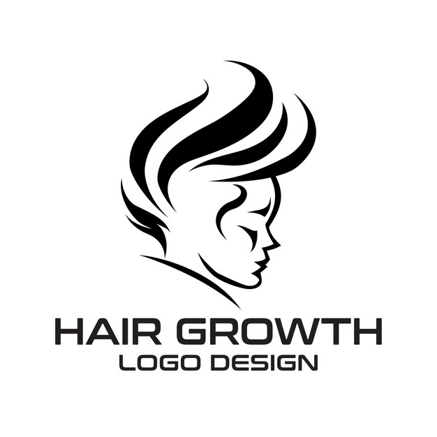 Vector diseño del logotipo del vector de crecimiento del cabello