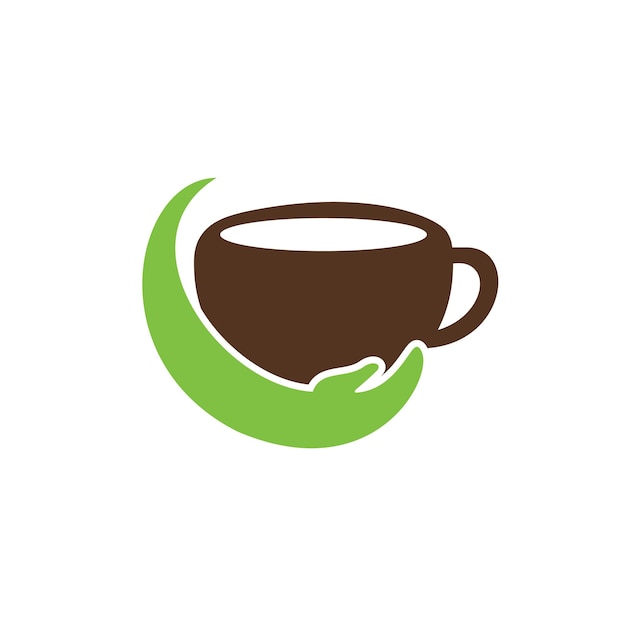 Diseño del logotipo del vector de cuidado del café