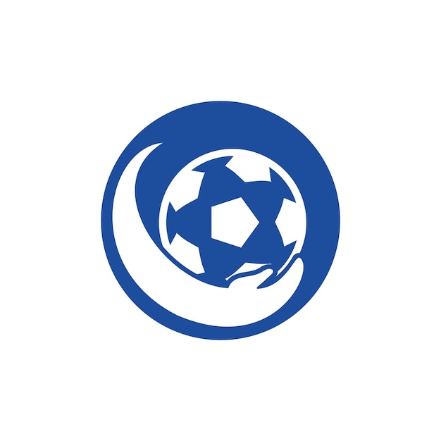 Diseño de logotipo de vector de cuidado de fútbol