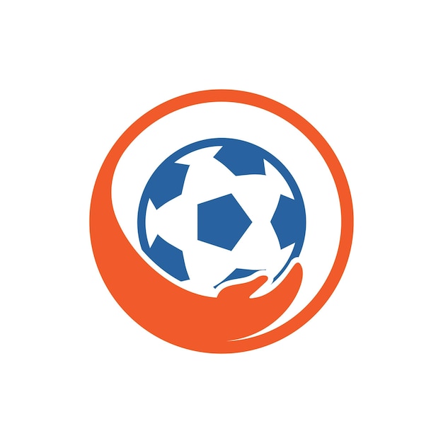 Diseño de logotipo de vector de cuidado de fútbol