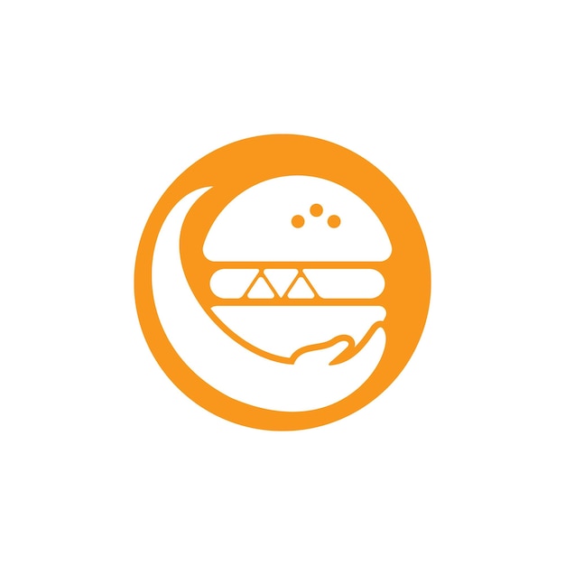 Diseño del logotipo del vector de cuidado de hamburguesas