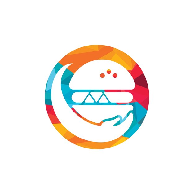 Diseño del logotipo del vector de cuidado de hamburguesas
