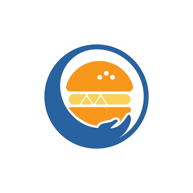 Diseño del logotipo del vector de cuidado de hamburguesas