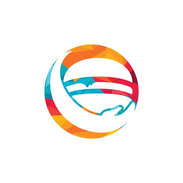 Diseño del logotipo del vector de cuidado de hamburguesas