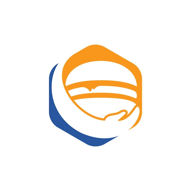Diseño del logotipo del vector de cuidado de hamburguesas
