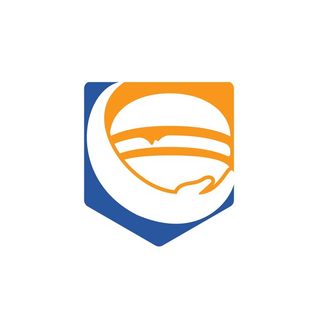 Diseño del logotipo del vector de cuidado de hamburguesas