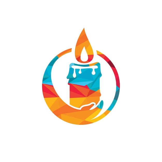 Diseño de logotipo de vector de cuidado de luz de vela