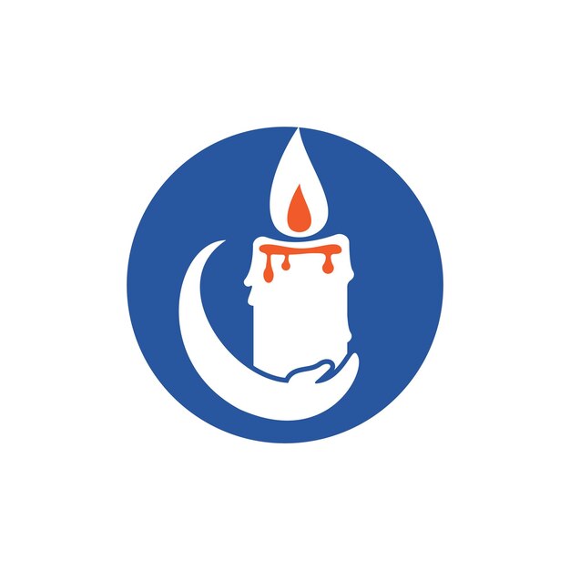 Diseño de logotipo de vector de cuidado de luz de vela