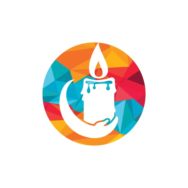 Diseño de logotipo de vector de cuidado de luz de vela