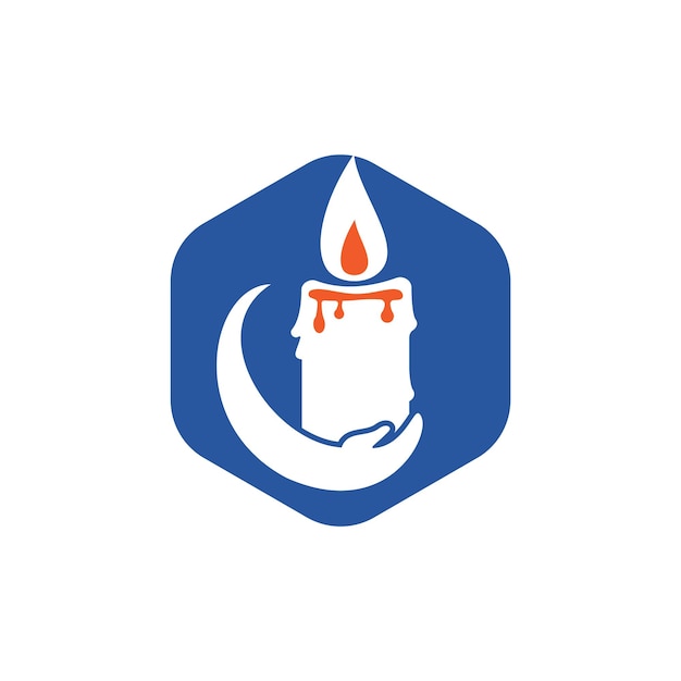 Diseño de logotipo de vector de cuidado de luz de vela