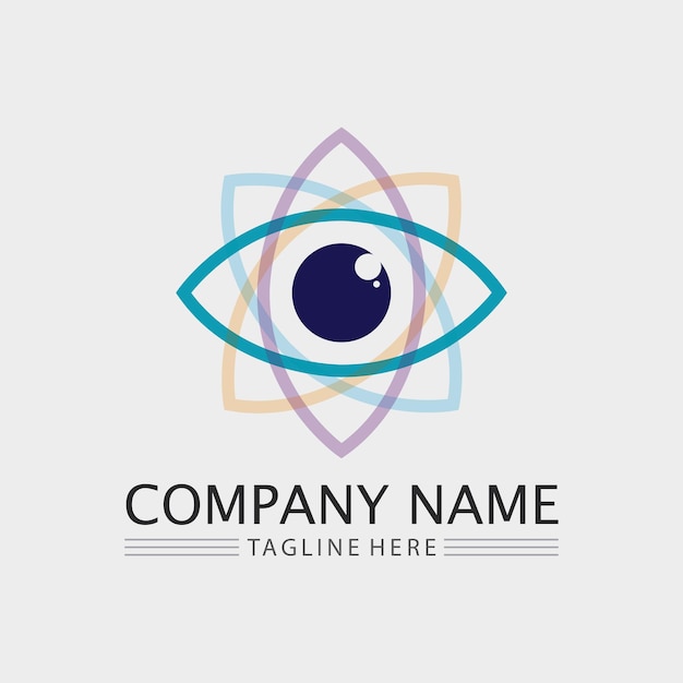 Diseño del logotipo del vector de cuidado ocular