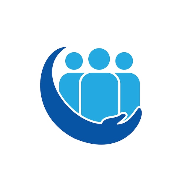 Diseño de logotipo de vector de cuidado de personas o familiares