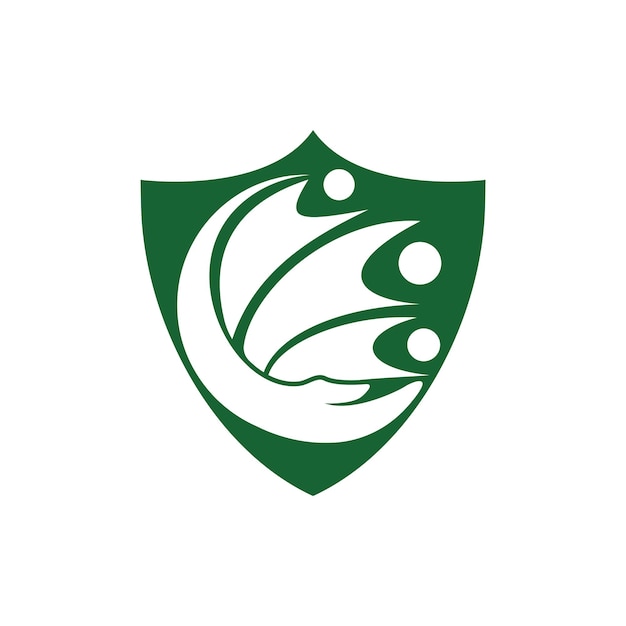 Diseño de logotipo de vector de cuidado de personas o familiares