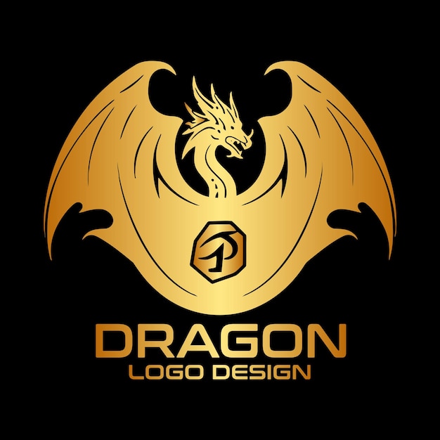 Vector diseño del logotipo del vector del dragón