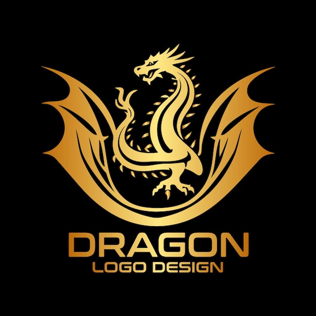 Diseño del logotipo del vector del dragón