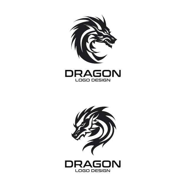 Diseño del logotipo del vector del dragón