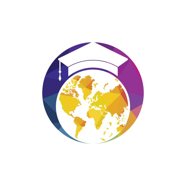 Diseño del logotipo del vector de educación mundial