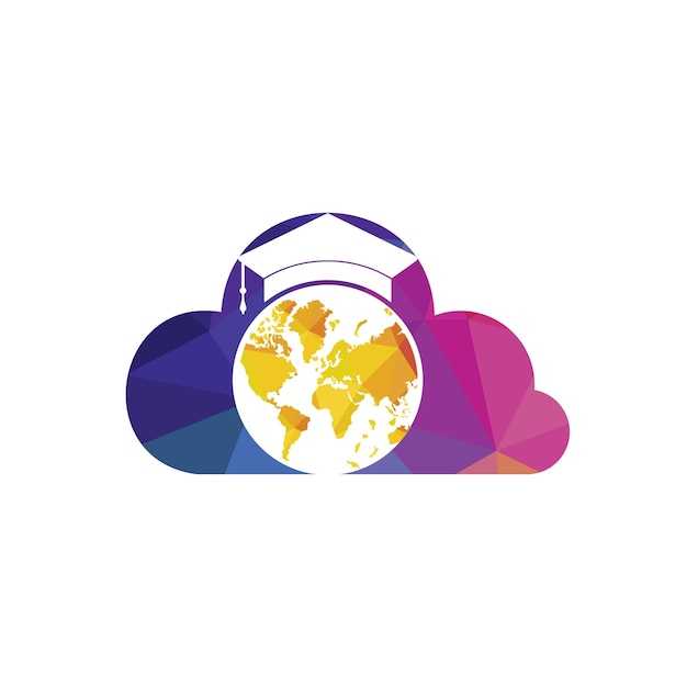 Diseño del logotipo del vector de educación mundial