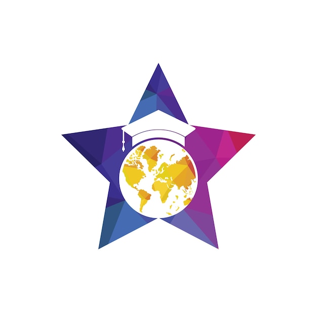 Diseño de logotipo de vector de educación mundial