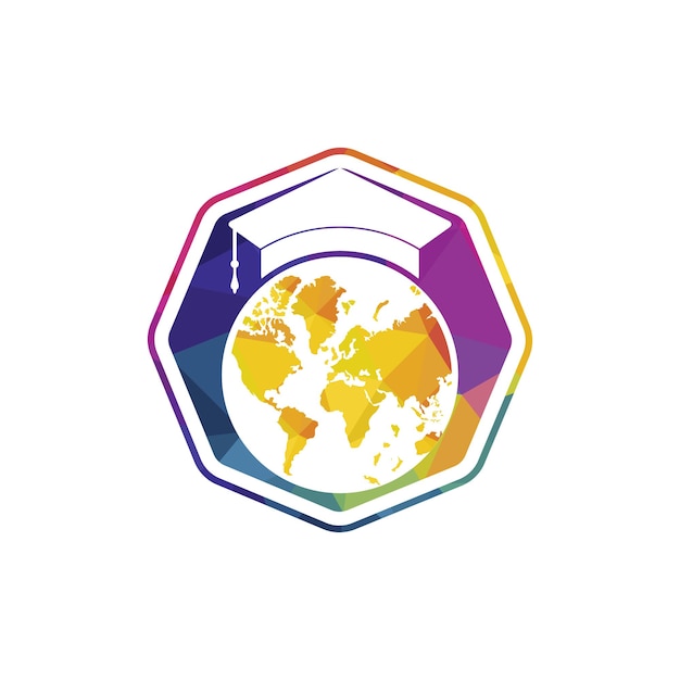 Diseño de logotipo de vector de educación mundial