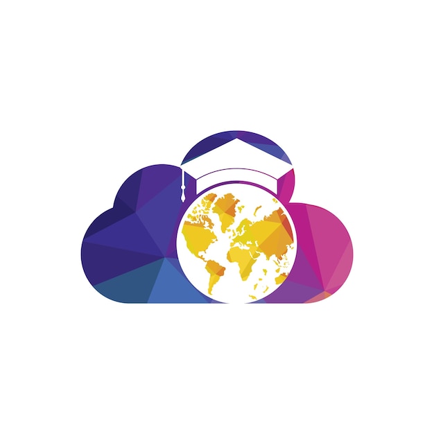 Diseño del logotipo del vector de educación mundial