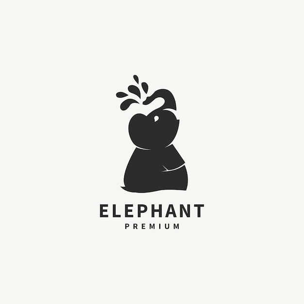 Diseño de logotipo de vector de elefante que arroja agua 2
