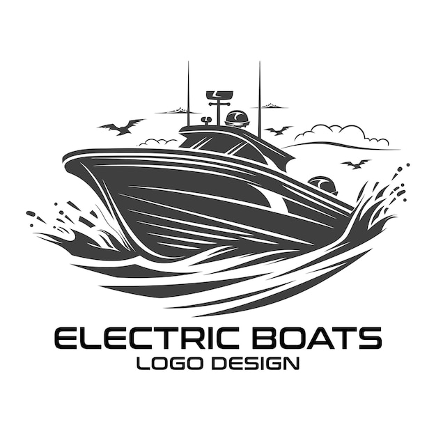 Vector diseño del logotipo del vector de embarcaciones eléctricas