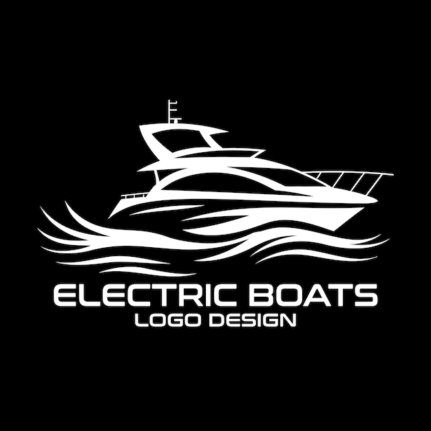 Vector diseño del logotipo del vector de embarcaciones eléctricas