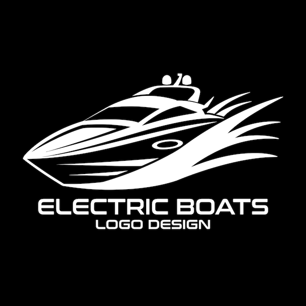 Diseño del logotipo del vector de embarcaciones eléctricas