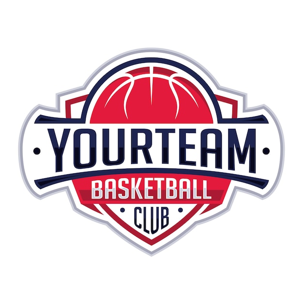 Diseño de logotipo de vector de emblema de club de baloncesto profesional moderno