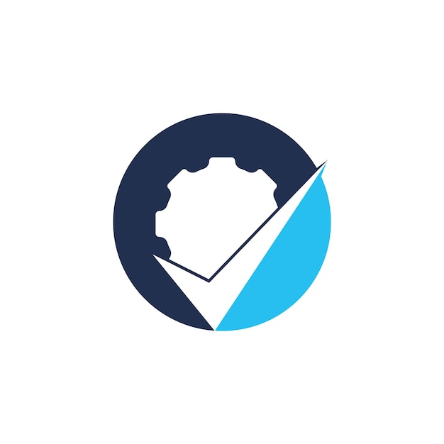 Diseño del logotipo del vector del engranaje de comprobación