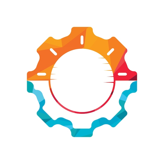 Diseño de logotipo de vector de engranaje solar