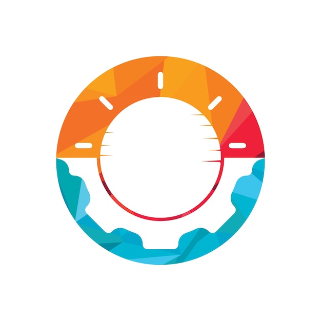 Diseño de logotipo de vector de engranaje solar