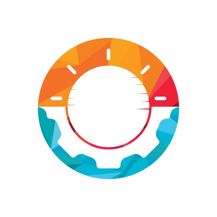 Vector diseño de logotipo de vector de engranaje solar