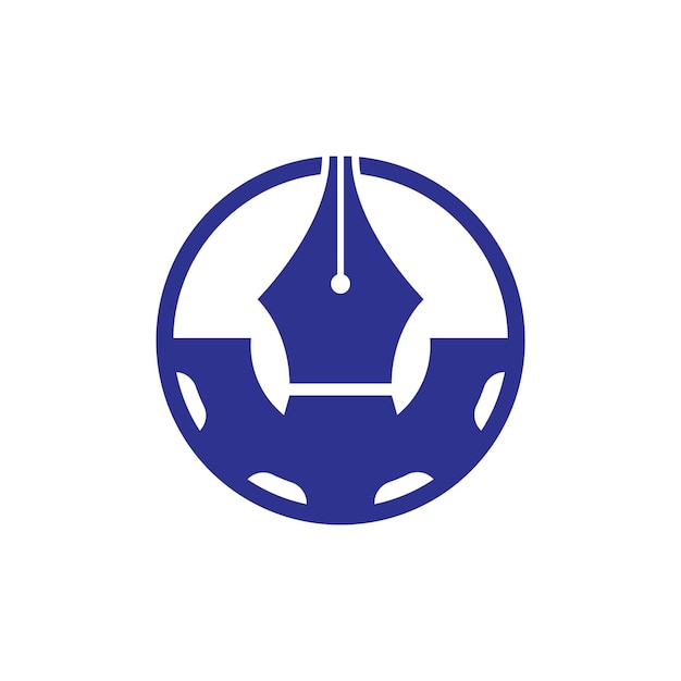 Diseño del logotipo del vector de engranajes y plumas