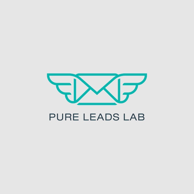 Diseño del logotipo del vector de entrega profesional y rápida de las alas de correo rápido