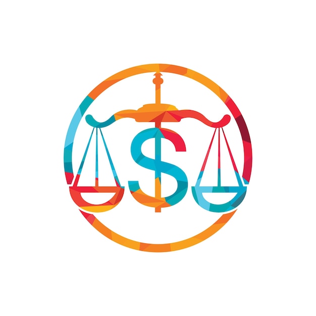 Diseño del logotipo del vector de escala monetaria Concepto financiero