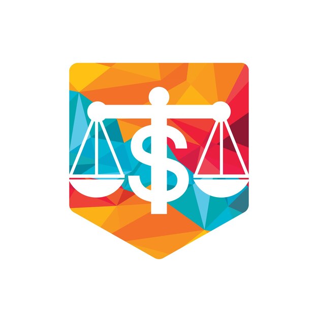 Diseño del logotipo del vector de la escala monetaria Concepto del logotipo de la financiación del saldo del dólar