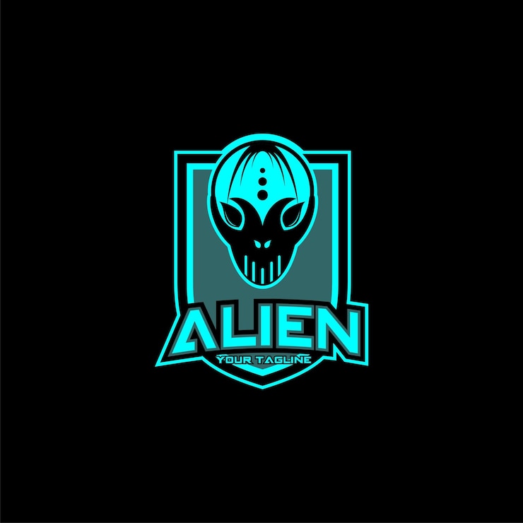 Vector diseño de logotipo de vector de escudo alienígena