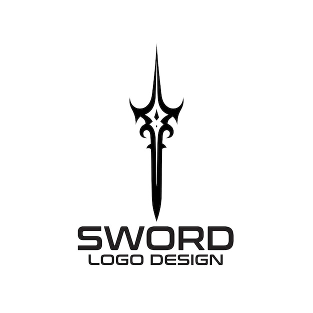 Diseño del logotipo del vector de la espada