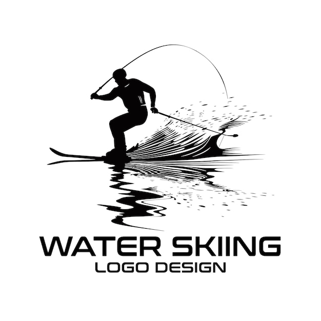Diseño del logotipo del vector de esquí acuático